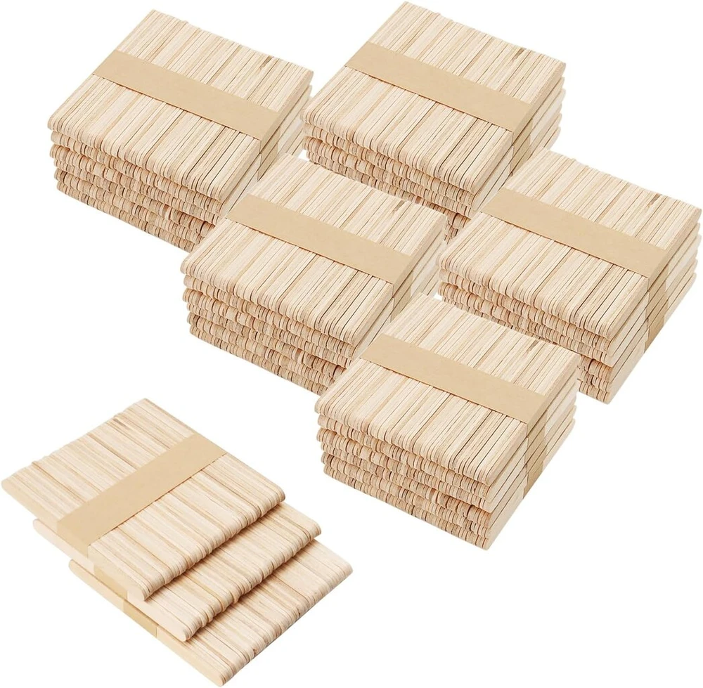 Faaing 1800 vnt. medinių mentelių rinkinys rankdarbiams, 114 x 10 x 2 mm, ledų lazdelės, jumbo ledų lazdelės, medinės lazdelės 3d modeliui, „pasidaryk pats“ projektas