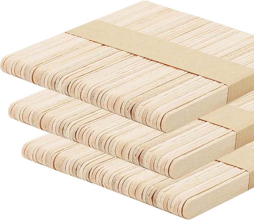 Faaing 1800 vnt. medinių mentelių rinkinys rankdarbiams, 114 x 10 x 2 mm, ledų lazdelės, jumbo ledų lazdelės, medinės lazdelės 3d modeliui, „pasidaryk pats“ projektas
