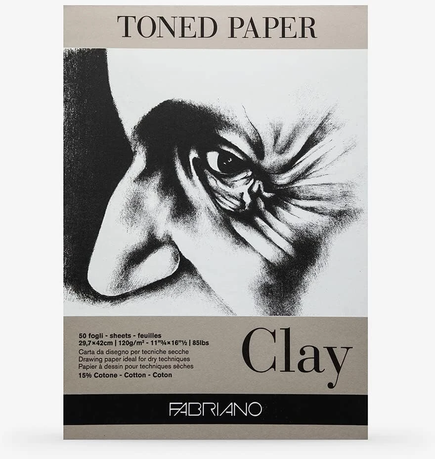 Fabriano Toned Clay A3 piešimo popierius, 50 lapų, 120 g/m²