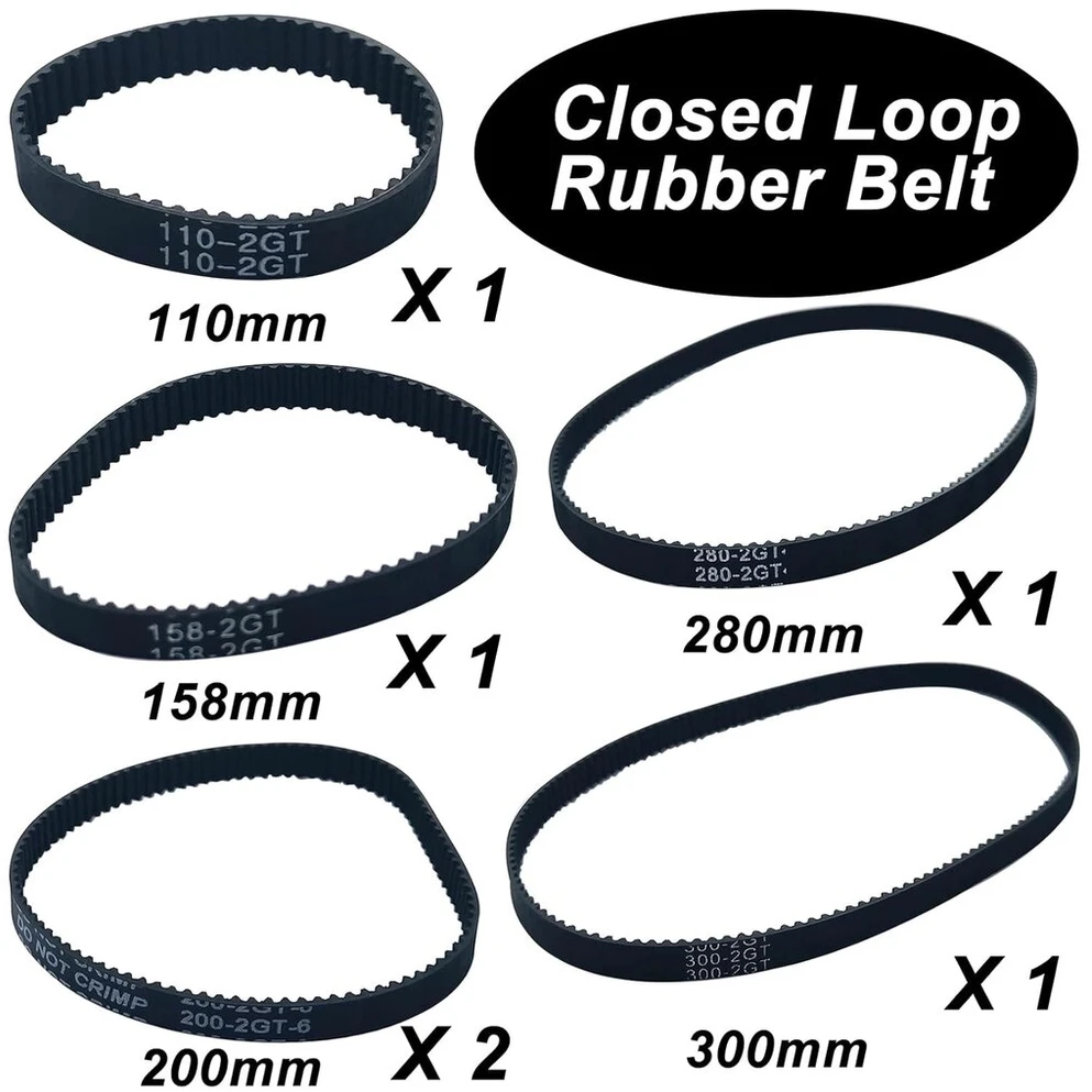 Fajoeda Gt2 uždaro ciklo diržas 6 mm 3d spausdintuvo sinchroninis diržas Gt2-6 mm uždaro ciklo guma 110 mm 158 mm 200 mm 280 mm 300 mm – 6 vnt.