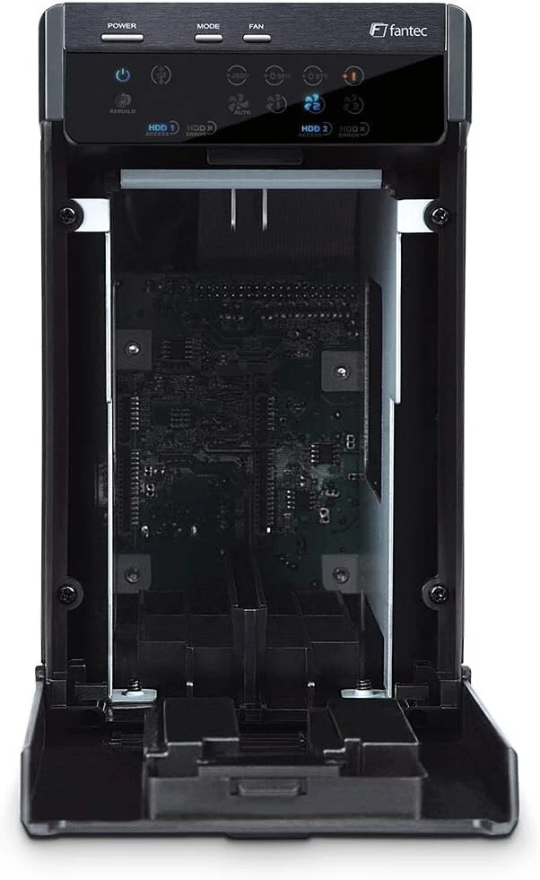 Kietasis diskas Fantec Qb-x2us3r išorinis dvigubas standžiojo disko korpusas, skirtas 2x 8.89 cm (3.5 colio) Sata standiesiems diskams, Usb 3.0 Superspeed, Raid funkcija (0/1/jbod/big), 60 mm ventiliatorius su temperatūros kontrole, aliuminis