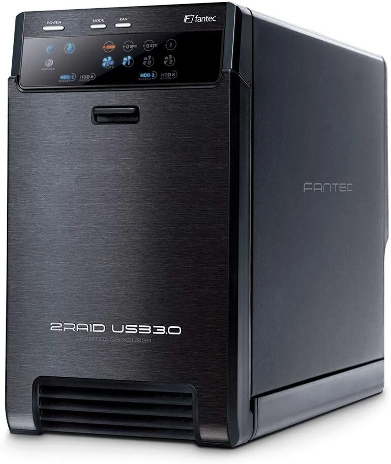 Kietasis diskas Fantec Qb-x2us3r išorinis dvigubas standžiojo disko korpusas, skirtas 2x 8.89 cm (3.5 colio) Sata standiesiems diskams, Usb 3.0 Superspeed, Raid funkcija (0/1/jbod/big), 60 mm ventiliatorius su temperatūros kontrole, aliuminis