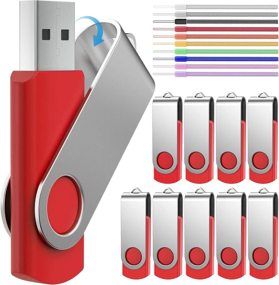 Febniscte 10 usb atmintinių rinkinys, 256 mb atmintinė, sulankstomas atmintukas, maža talpa, 256 mb atmintinė, graži raudona usb atmintinė su spalvingu 10 riešo virvelių pendrive rinkiniu