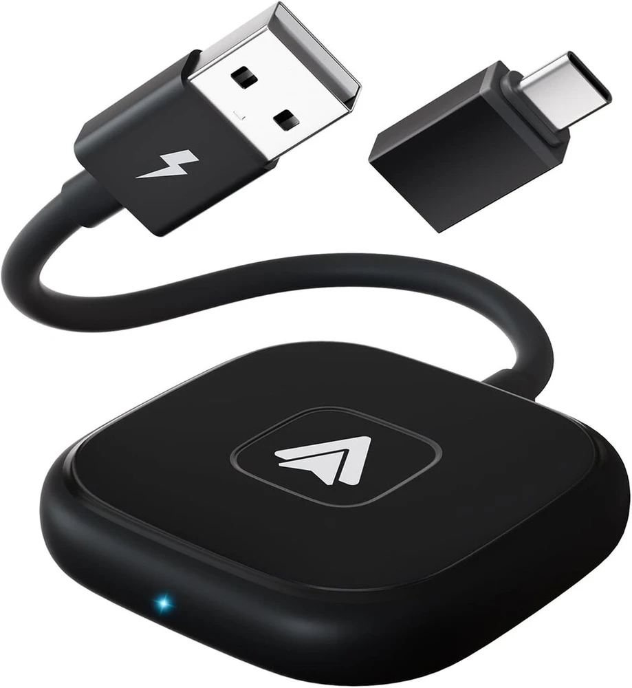 Automagnetola Feinodi belaidis android auto adapteris, konvertuoja laidinį android auto į belaidį, plug & play, skirtas automobiliams su laidiniu android auto ir android telefonais, suderinamas su 98% automobilių
