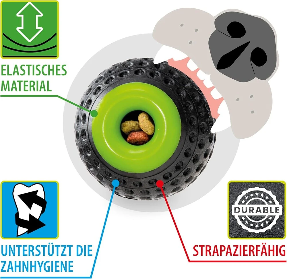 Ferplast Chewa Boing didelis šunų žaislas-maisto kamuolys, juodas