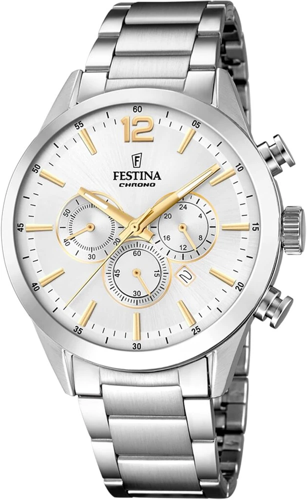 Festina vyriškas chronografas kvarcinis laikrodis su nerūdijančio plieno apyranke F20343/1