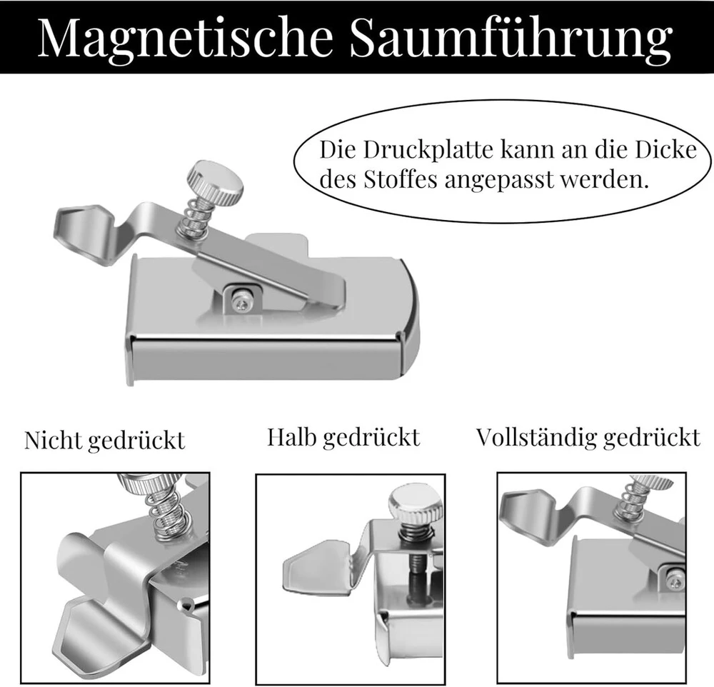 Filltown magnetinis siūlės kreiptuvas siuvimo mašinoms, siuvimo reikmenys, siuvimo mašinų priedai, magnetinis siūlės kreiptuvas, daugiafunkcinis krašto kreiptuvas siuvimo mašinoms, atvartų priedai, universalus