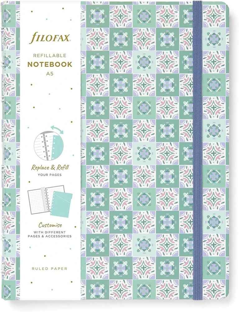 Filofax Mediterranean A5 užpildomas sąsiuvinis - mėtų spalvos