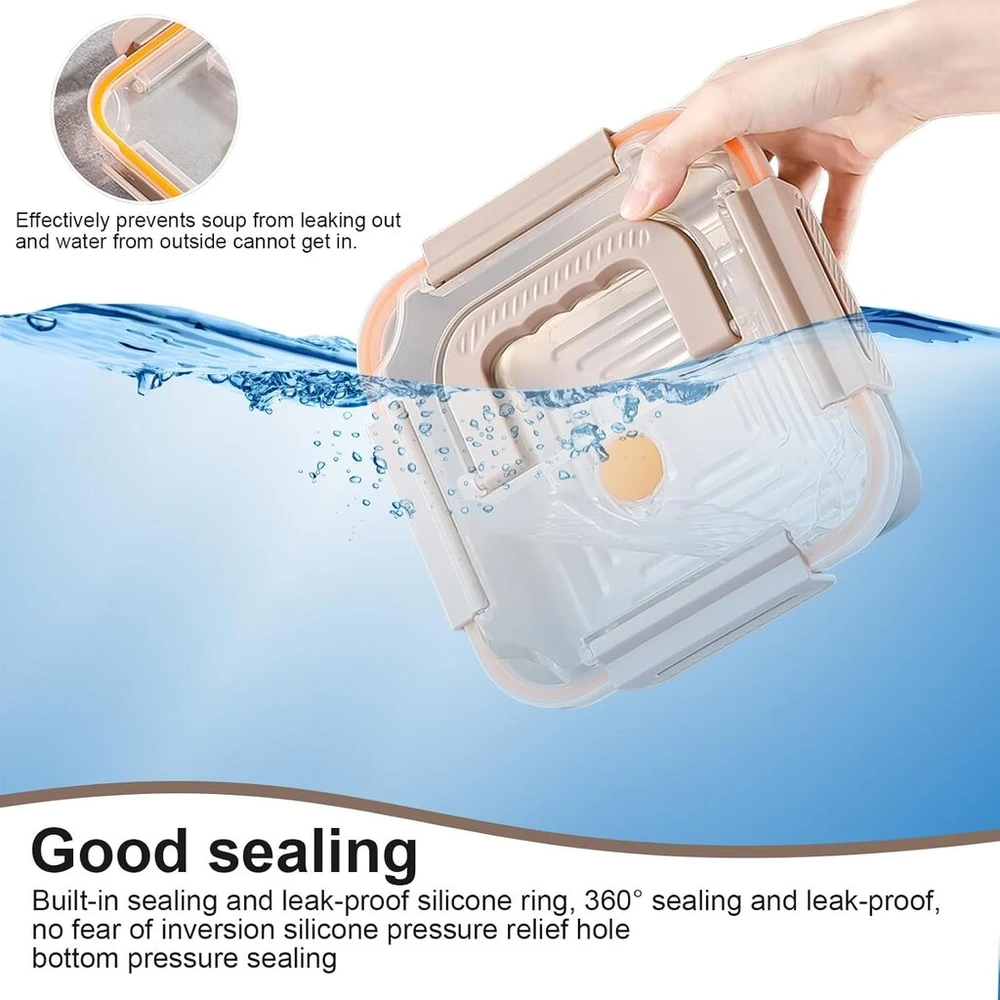 Finelycr bento dėžutė iš nerūdijančio plieno, 1800 ml priešpiečių dėžutė, sandari ir nepralaidi, metalinė priešpiečių dėžutė, kvadratinė, 19,5 x 19,5 x 8,6 cm su rankena, skirta maisto laikymui ir konservavimui