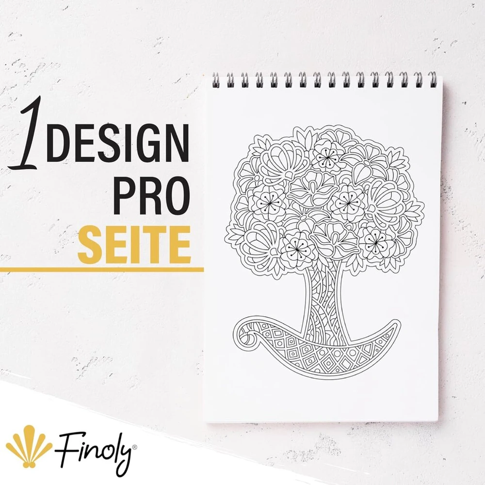 Finoly mandala spalvinimo knyga suaugusiems su 30 iliustracijų, fantazijos gamta, spalvinimo knyga suaugusiems, mažina stresą, mandala knyga suaugusiems, A4, aukštos kokybės popierius, spirale įrišta (day)