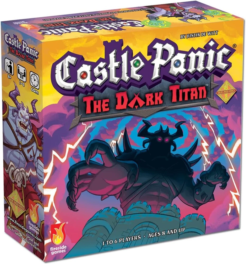 Fireside Games The Dark Titan Castle Panic papildymas kooperatinis stalo žaidimas suaugusiems ir šeimoms nuo 8 metų, skirtas 1–6 žaidėjams