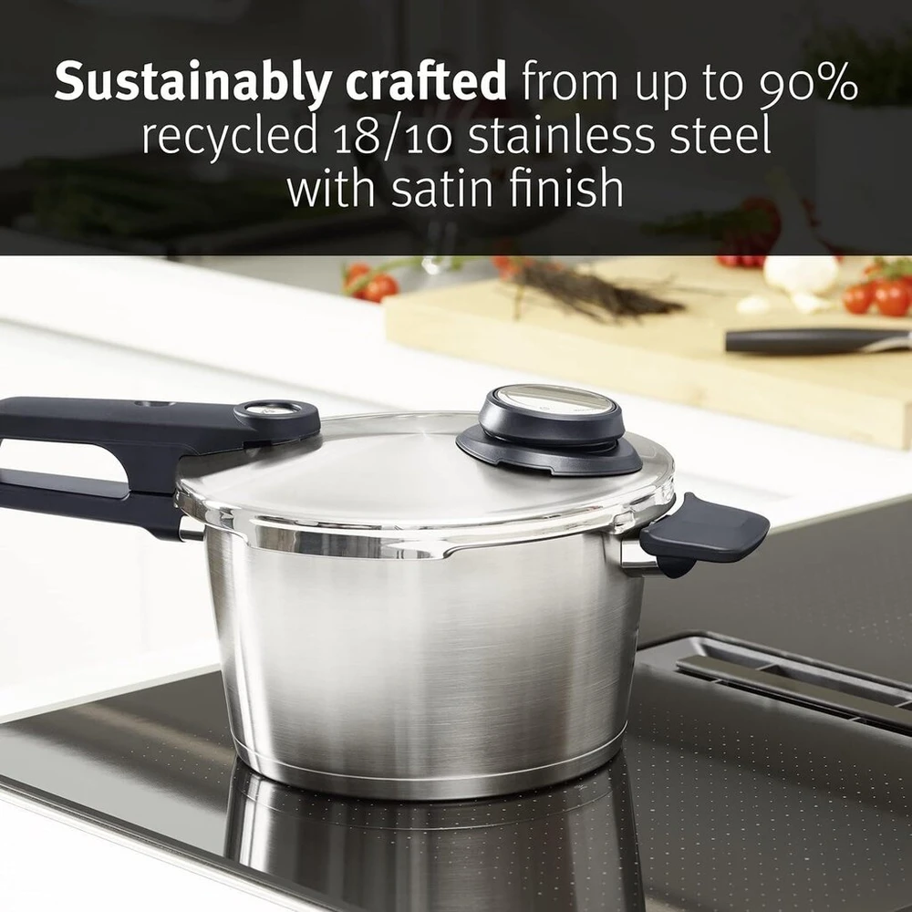 Fissler Vitavit Premium/quick keptuvė (1,8 l, skersmuo 18 cm) nerūdijančio plieno greitpuodis, 4 gaminimo lygiai, su įdėklu - indukcinė