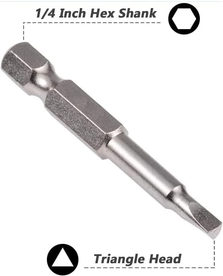 Fixinus 5 vnt. magnetiniai trikampiai atsuktuvo antgaliai, 50 mm, S2 plienas