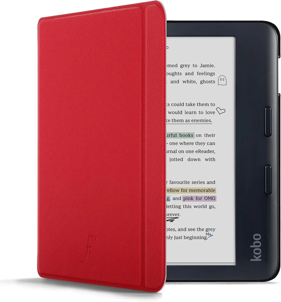 Forefront Cases dėklas, skirtas Kobo Libra Colour - apsauginis Kobo Libra Colour dėklas - raudonas - plonas ir lengvas, išmanus automatinis miego/pabudimo Kobo Libra Colour apsauginis dėklas
