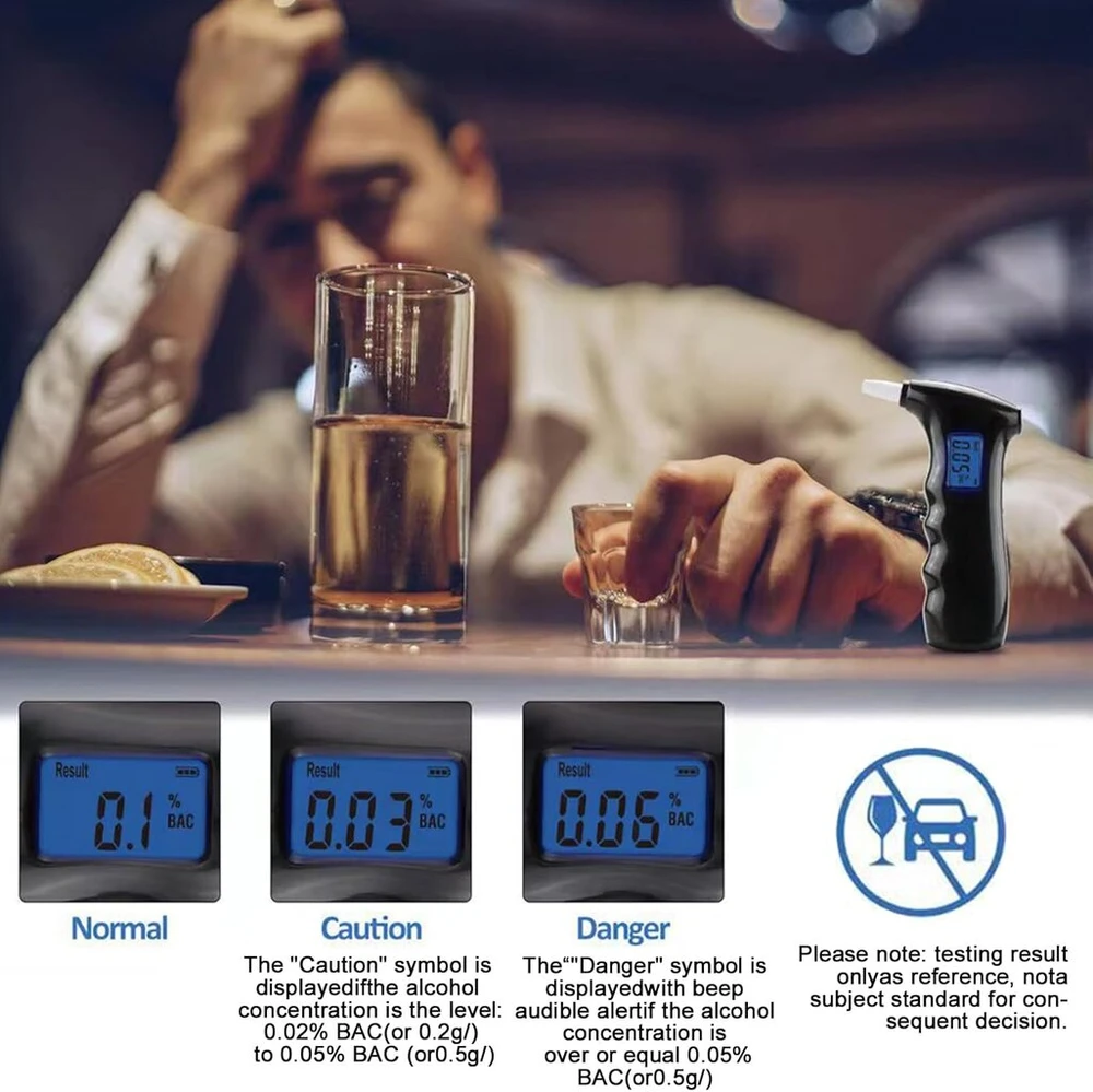 Forhome alkoholio testeris, tikslus policijos alkoholio matuoklis su skaitmeniniu lcd ekranu, profesionalus alkotesteris su 14 kandiklių, profesionalus nešiojamas alkoholio matuoklis