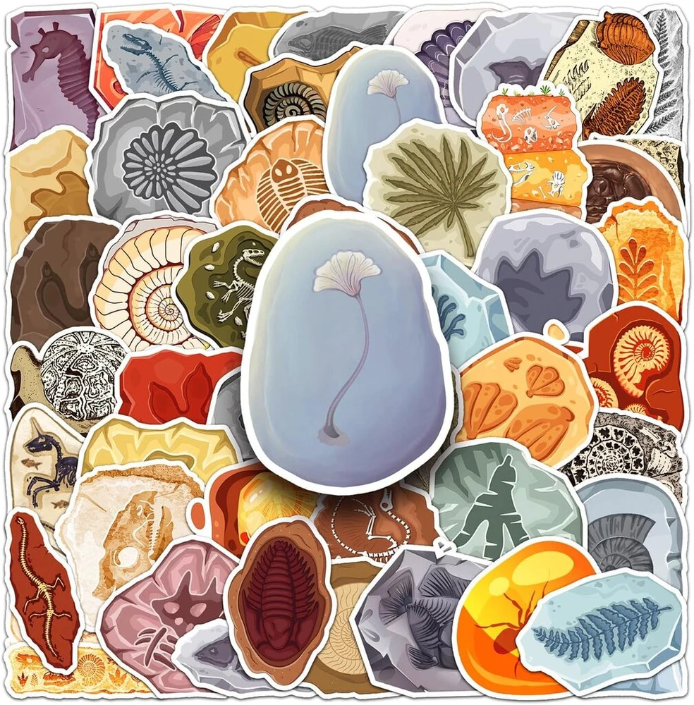 Fossil lipdukų rinkinys, 50 vnt., skirtas riedlentėms, grafiti lipdukai motociklams, dviračiams, snieglentėms, bagažui, nešiojamam kompiuteriui, automobiliui, lagaminui vaikams ir paaugliams, vandeniui atsparūs vinilo lipdukai