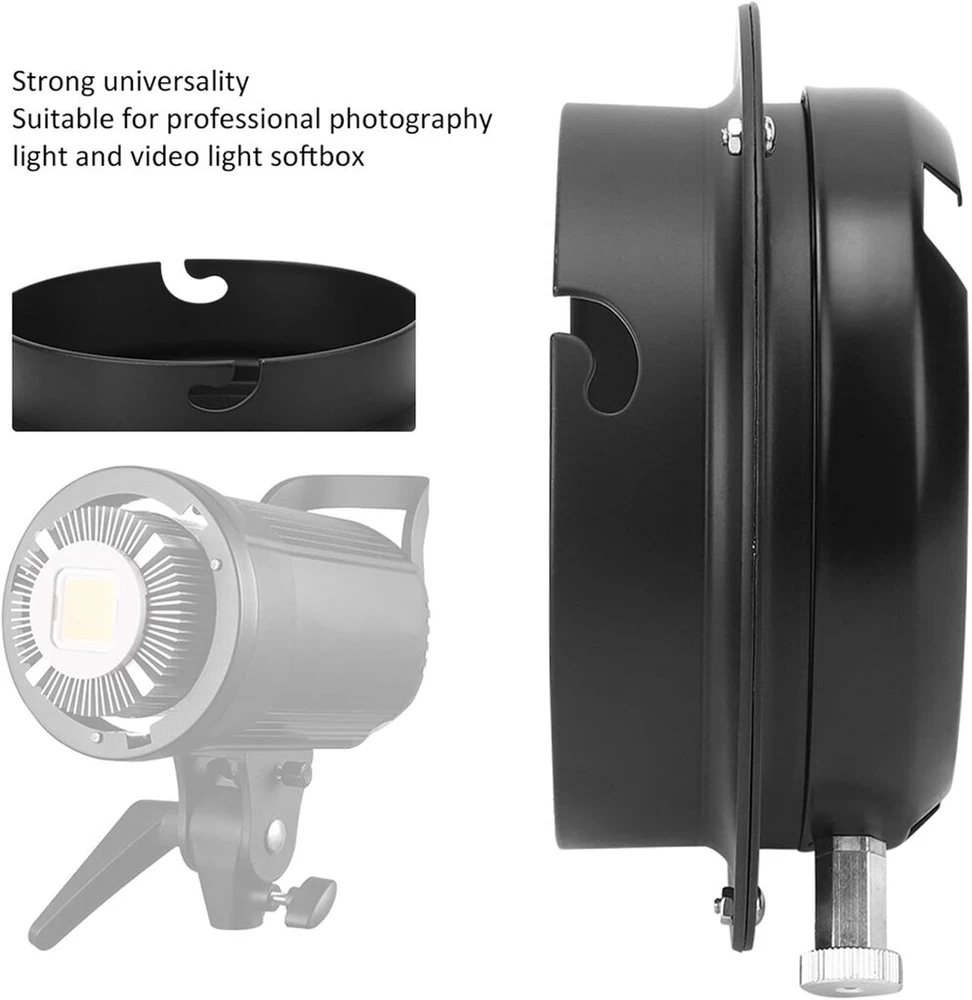 Fotografijos šviesos adapterio žiedas, lydinio adapterio žiedo konverteris, skirtas Elinchrom jungčiai į Bowens jungties blykstės šviesos softbox adapterio konverterį