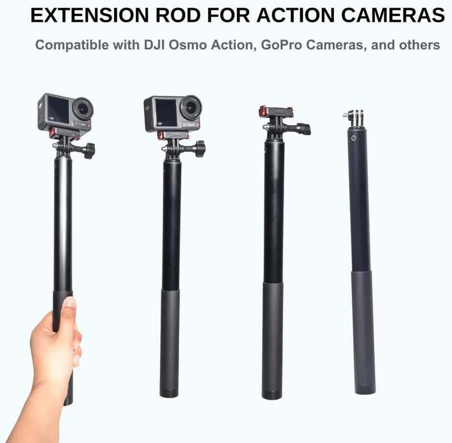 Fotoleey teleskopinis prailginimo strypas, skirtas dji osmo action 5 pro /4/3, 12,7–150 cm aliuminio strypas su greito atleidimo laikikliu
