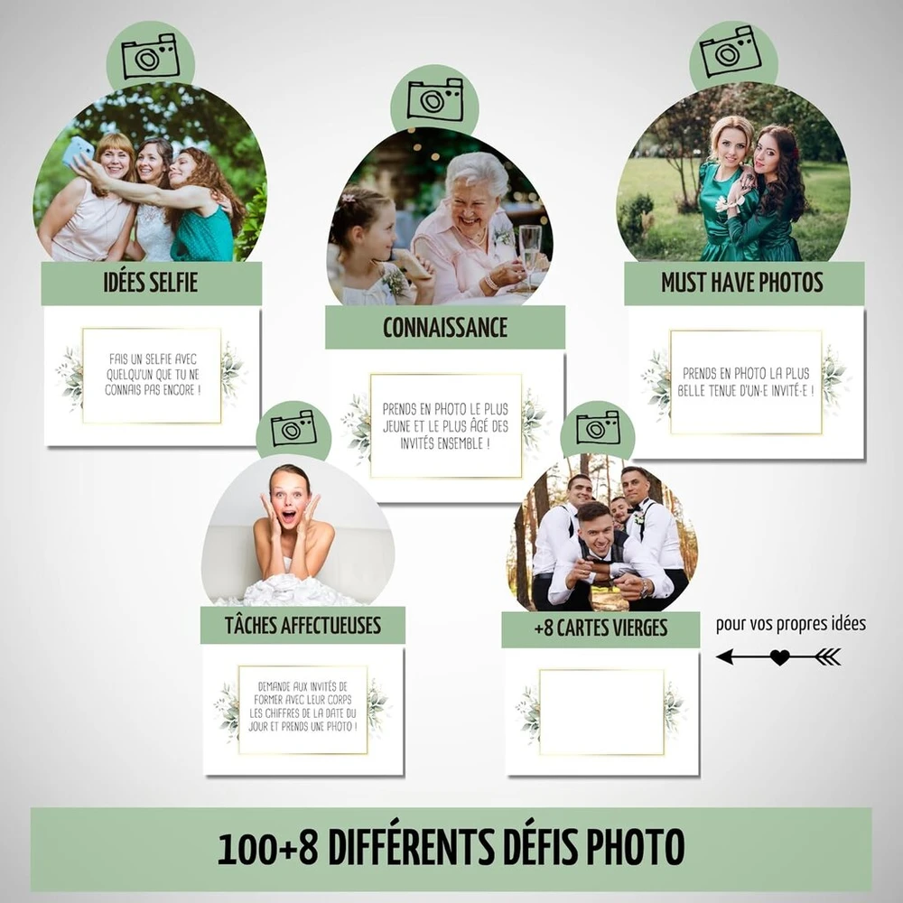 Fotospiel Wedding Xxl (prancūziškas) - originalas iš Snapmee - 100+9 foto užduočių - vestuvių žaidimas svečiams ir jauniesiems