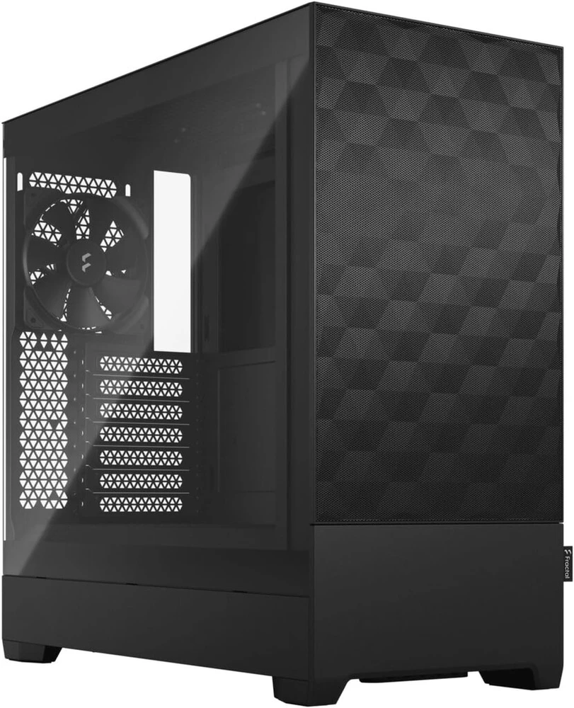 Fractal Design Pop Air Juodas - Tempered Glass Clear Tint - Honeycomb Mesh Front – Tg side panel - trys 120 mm Aspect 12 ventiliatoriai komplekte – Atx High Airflow Mid Tower Pc Gaming Case