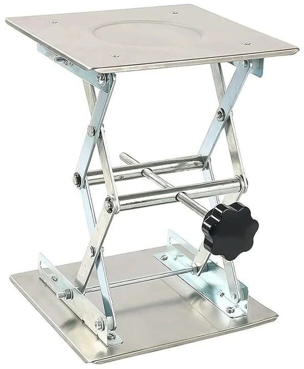 Freetec kėlimo stalų platformos, nerūdijančio plieno laboratorinė kėlimo platforma 200 x 200 x 280 mm / 8 x 8 x 11 colių laboratorinei kėlimo platformai, laboratorinis domkratas