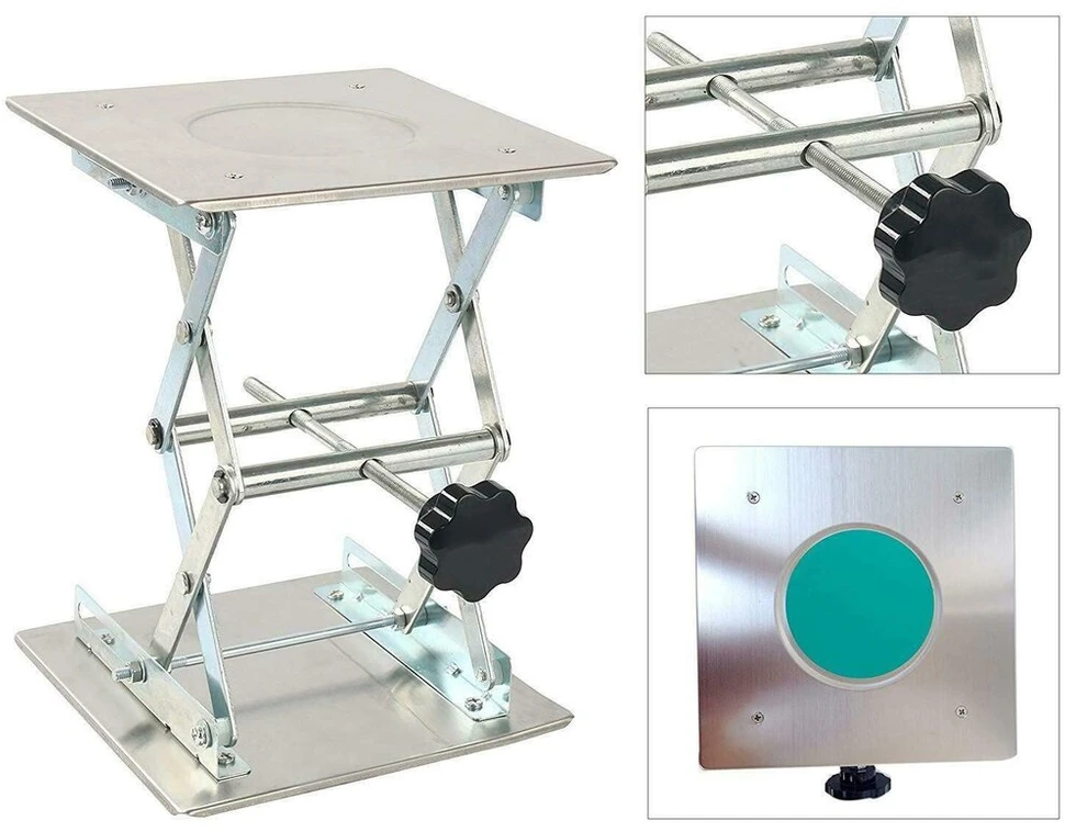 Freetec kėlimo stalų platformos, nerūdijančio plieno laboratorinė kėlimo platforma 200 x 200 x 280 mm / 8 x 8 x 11 colių laboratorinei kėlimo platformai, laboratorinis domkratas