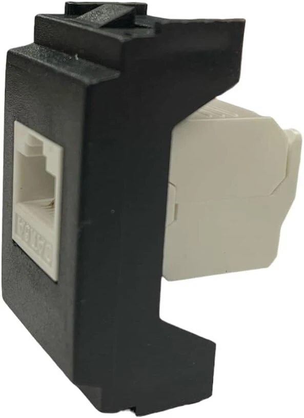 Frutto Rj45 Utp Cat.6a suderinama vimar modulinė jungtis 8 kontaktų ethernet kabeliui įmontuotas kištukas užspaudimui be įrankių juoda
