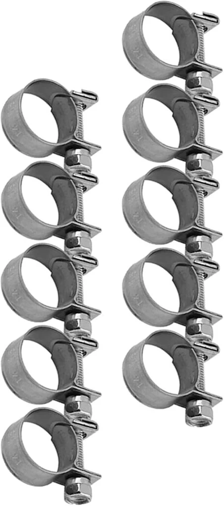 Ftvogue 10 vnt. mini degalų linijos spaustukas nerūdijančio plieno 6 mm–20 mm pasirenkamo dydžio (14–16 mm)