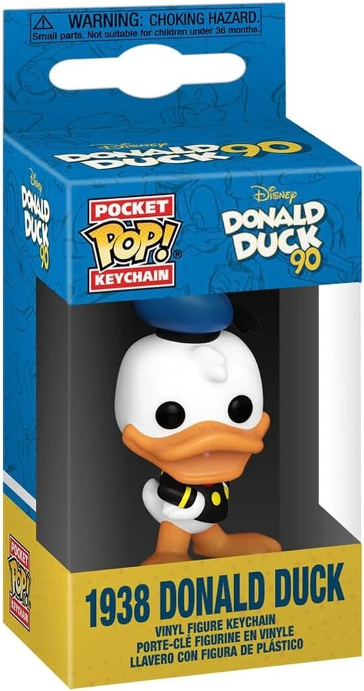 Funko Pop! Raktų pakabukas: Donald Duck 90th - Donald Duck - (1938) - Naujoviškas raktų pakabukas - Kolekcinė vinilinė mini figūrėlė - Dovanėlė į kojinę - Dovanos idėja - Oficiali atributika - Tv gerbėjams