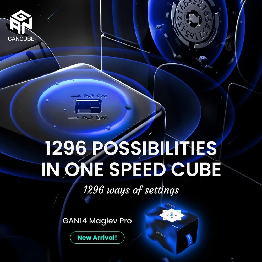 Gan 14 Maglev Pro magnetinis magiškasis kubas 3 x 3, greitasis magiškasis kubas su profesionaliu apsaugos nuo iššokimo lygiu