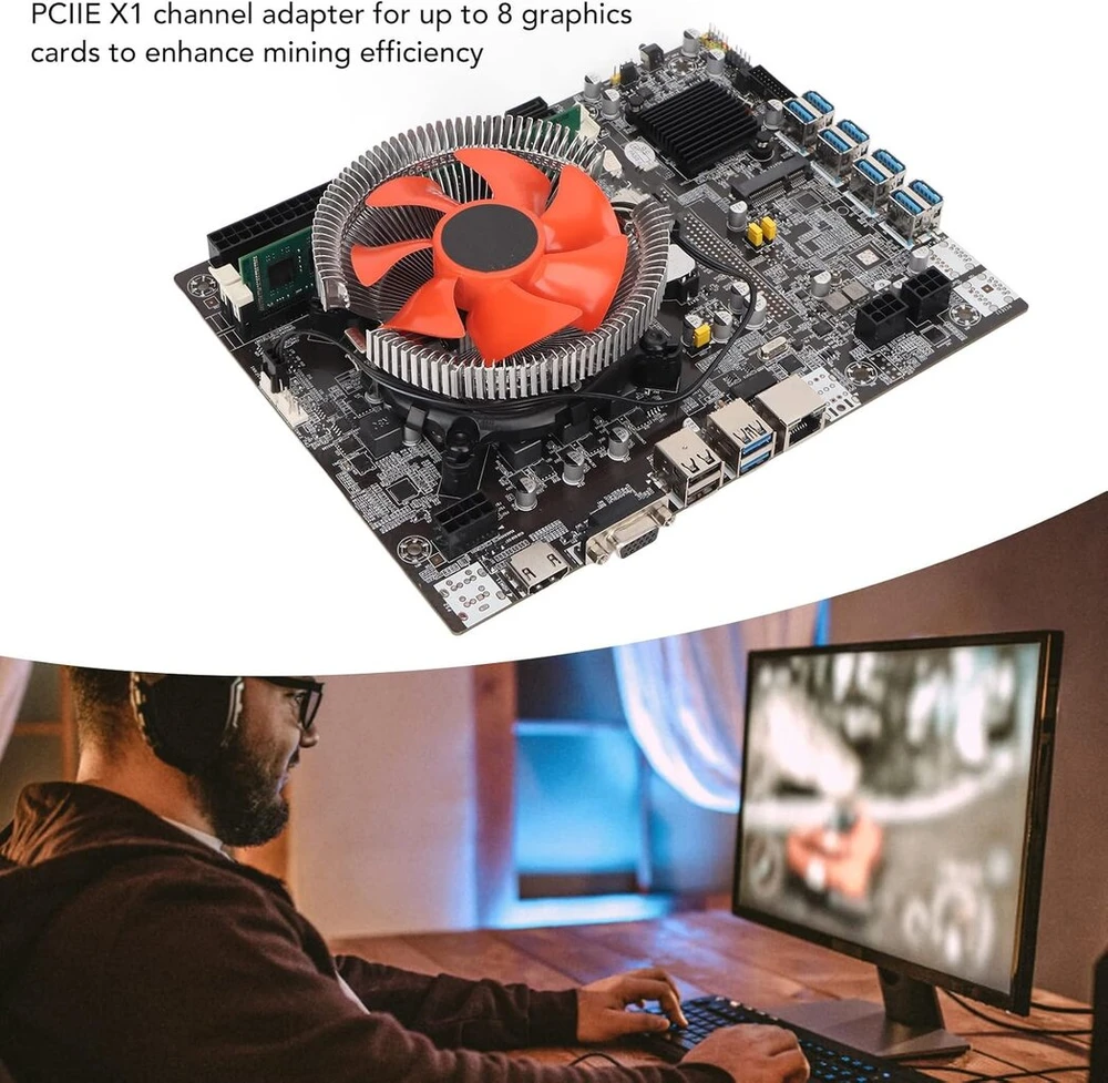 Garsent 4g Ddr3 8 Usb3.0 sąsajos kasybos pagrindinė plokštė palaiko 10, 20 ir 30 serijos grafikos plokštes, Vga Hd multimedijos sąsaja su dviguba išvestimi, su ventiliatoriumi Cpu, skirta
