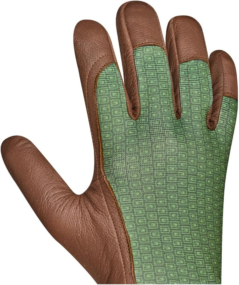 Gebol Vitis | 1 pora | dydis xl (10 dydis) | sodo pirštinės iš odos ir perdirbtos medžiagos | velcro užsegimas patikimam laikymui | vyrams | žalia, ruda