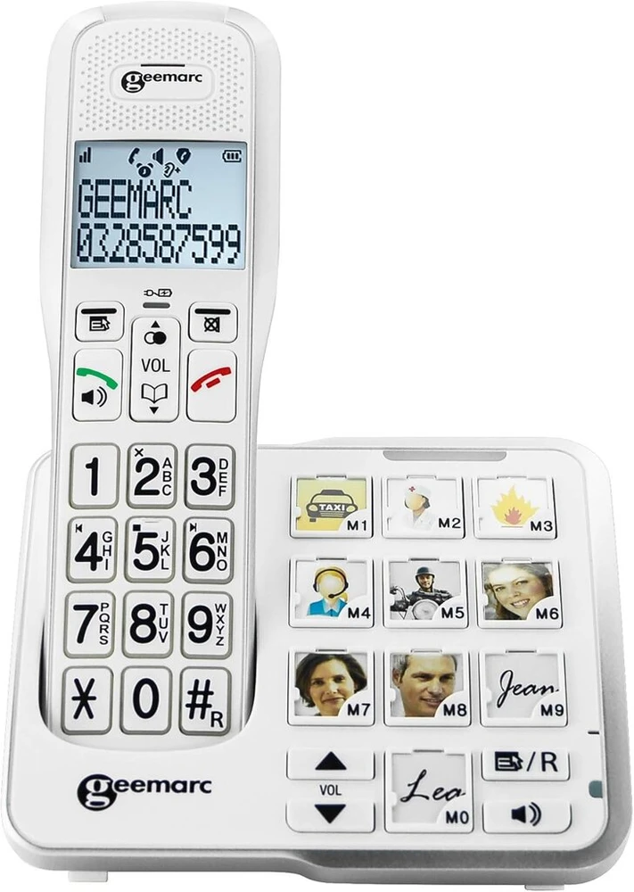 Geemarc Amplidect 595 Photo belaidis senjorų telefonas su atsakikliu, foto mygtukai, apšviestas d