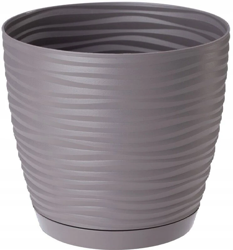 Gėlinė "sahara Petit" su lėkšte, 27 cm, kreminė