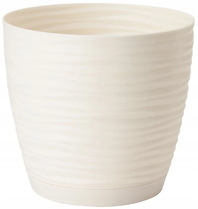 Gėlinė "sahara Petit" su lėkšte, 27 cm, kreminė
