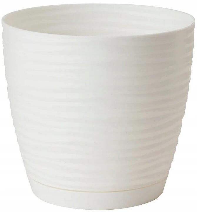 Gėlinė "sahara Petit" su lėkšte, 27 cm, kreminė