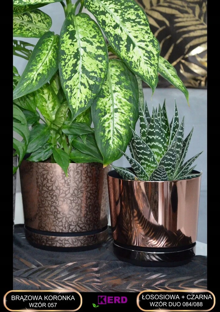 Gėlių vazonas Duo su stovu, dvispalvis, 14 cm
