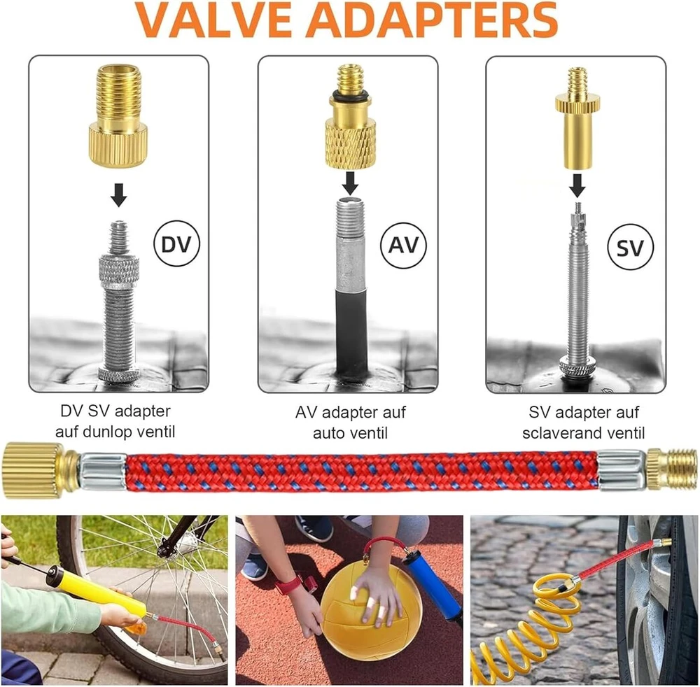 Generic 38 vnt. Dviračio Vožtuvų Adapterių Rinkinys su Dėžute
