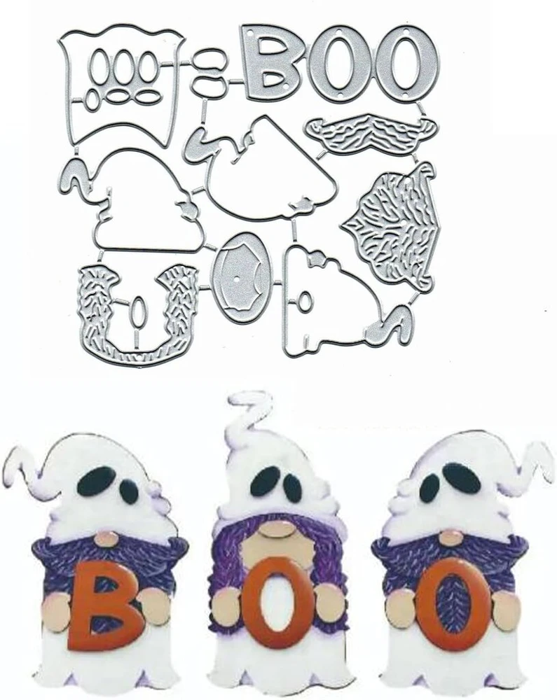 Generic Halloween abėcėlės metalinės pjaustymo formelės Happy Halloween Ghost Boo pjaustymo formelės trafaretams skirtos "pasidaryk pats" scrapbooking dekoratyvinio reljefinio popieriaus scrapbooking kortelių gamybai