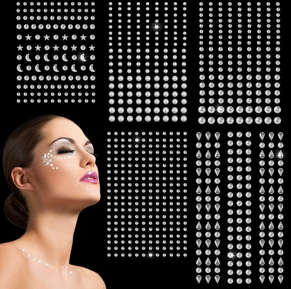 Generic Lipnios kalnų krištolo detalės, 850 vnt., sidabrinės, veidui, nagams