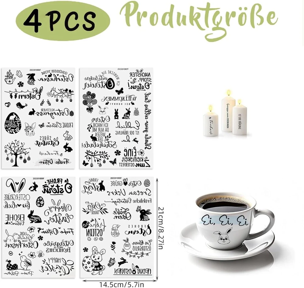 Generic Velykiniai lipdukai su perkėlimu, 4 vnt.