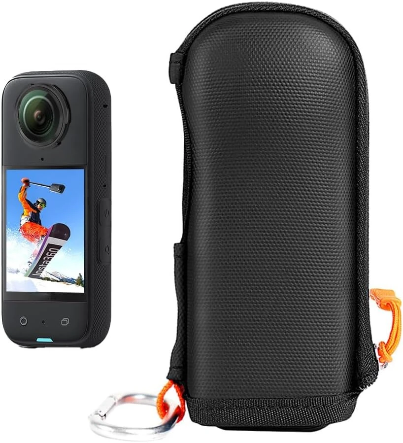 Generisch dėklas insta360 x4 professional, apsauginis dėklas insta360 x4 su kabliuku, kameros dėklas insta360 x4, apsauginis dėklas insta360 x4 veiksmo kameros priedams (juodas), juodas, paprastas