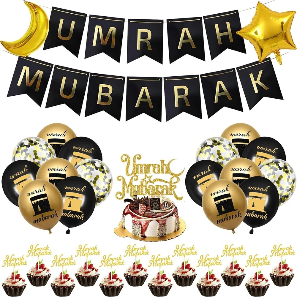 Generisch Dekoracijų rinkinys "umrah Mubarak" vakarėliui