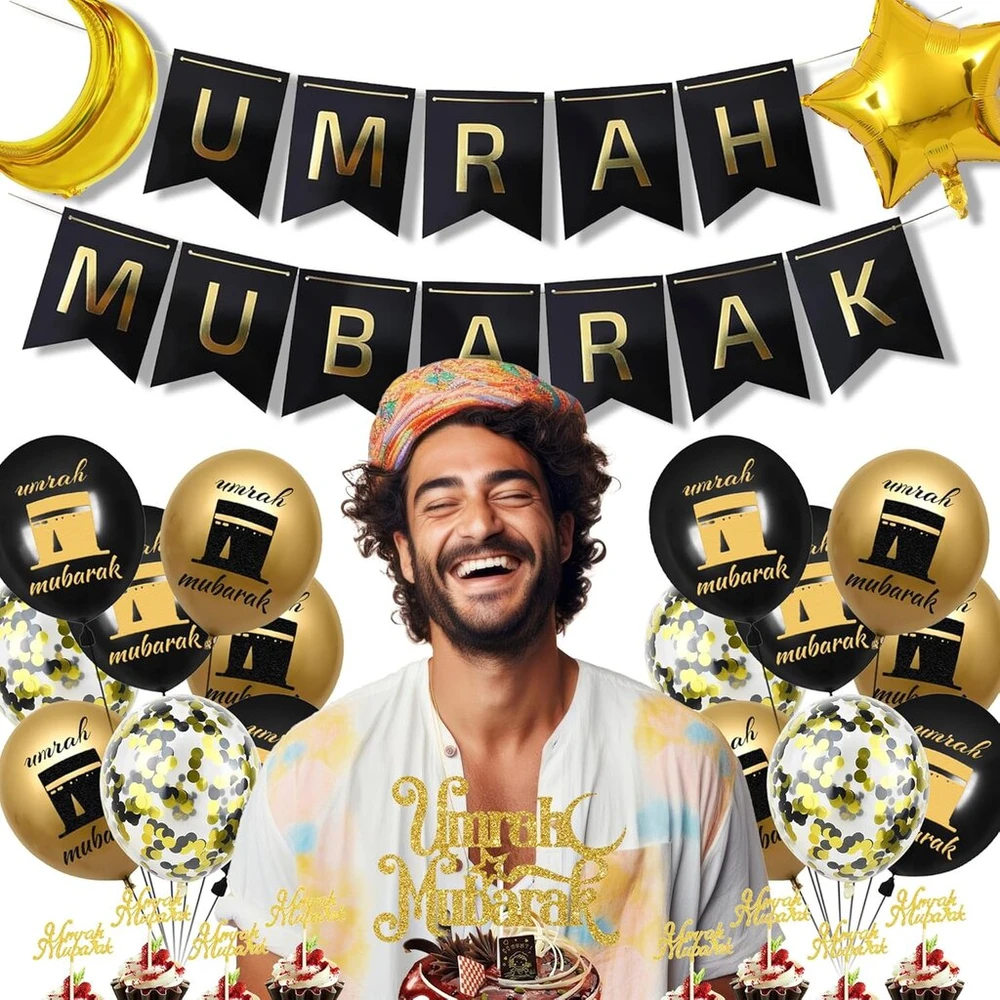 Generisch Dekoracijų rinkinys "umrah Mubarak" vakarėliui