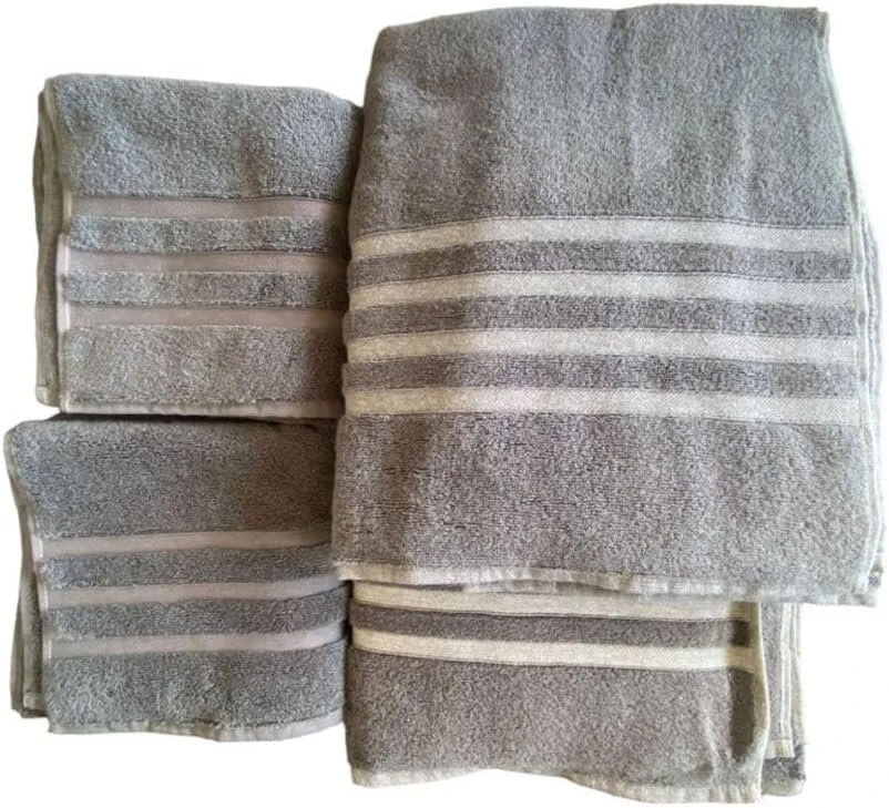 Rankšluostis Generisch vonios rankšluosčių rinkinys, 2 rankšluosčiai 50 x 100 cm, 2 vonios rankšluosčiai 100 x 150 cm, 100% medvilnė (juodas)