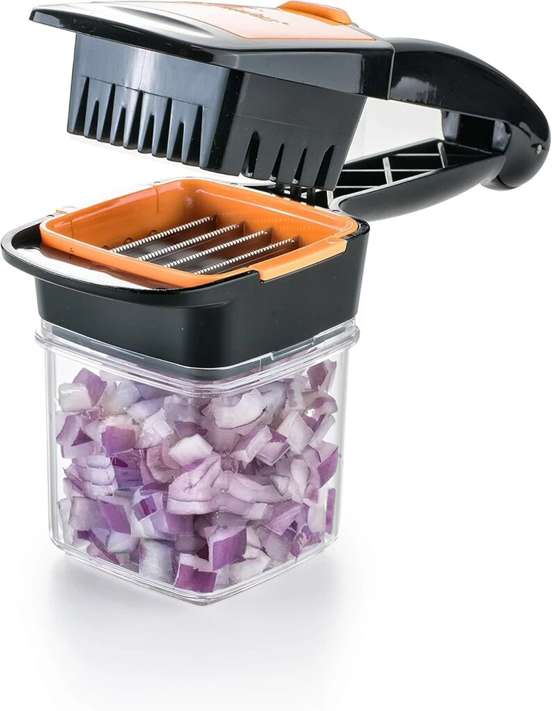 Genius Nicer Dicer Quick, nerūdijantis plienas, plastikas, žalia ir oranžinė, 7 dalys