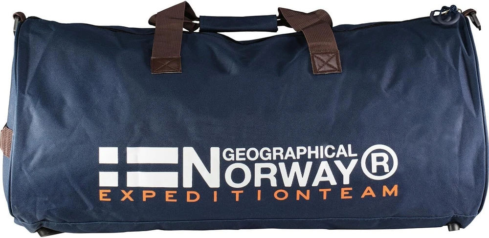 Geographical Norway Seoul sportinis krepšys didelis 65 x 30 x 30 cm su užtrauktuku vyrams ir moterims, praktiškas futbolo krepšys, reguliuojamas pečių dirželis ir mažos nešimo rankenos, tamsiai mėlynas