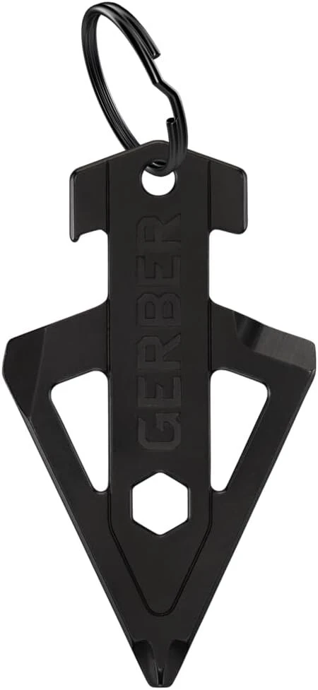 Gerber daugiafunkcis įrankis ir raktų pakabukas medžioklės entuziastams, Broadhead, su 5 funkcijomis smulkioms kasdienėms problemoms spręsti, ilgis: 6,5 cm, svoris: 26 g, nerūdijantis plienas, juodas, 1074044