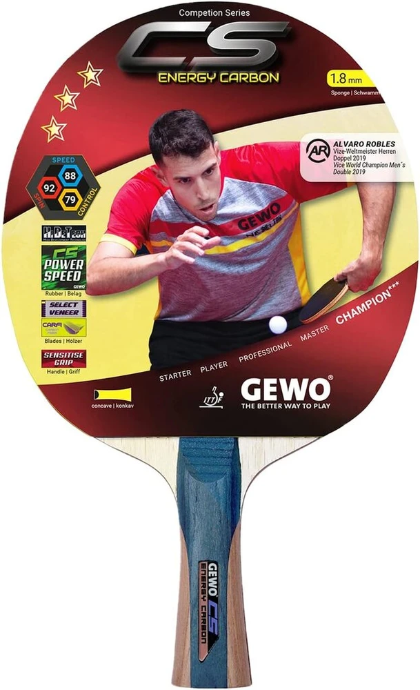 Gewo Cs Energy Carbon stalo teniso raketė, profesionali, Ittf patvirtinta