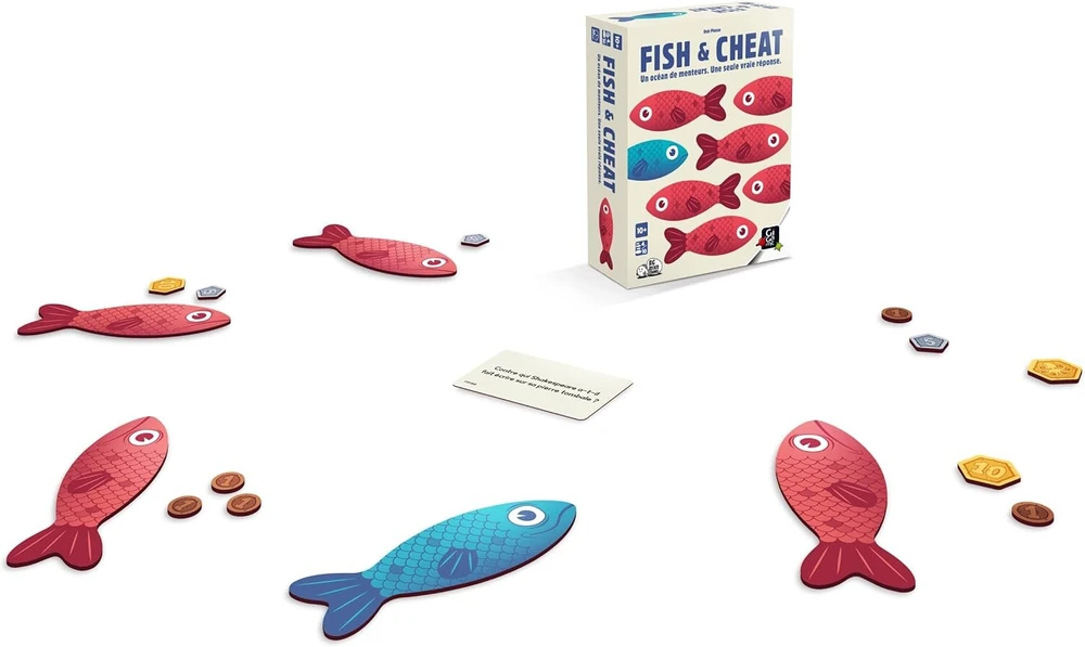 Gigamic Fish & Cheat: kortų žaidimas su apgaule, 4-10 žaidėjų